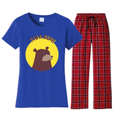 Papa Bear Protective Loving Strong Caring Warm Daddy Gift Women's Flannel Pajama Set