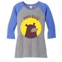 Papa Bear Protective Loving Strong Caring Warm Daddy Gift Women's Tri-Blend 3/4-Sleeve Raglan Shirt