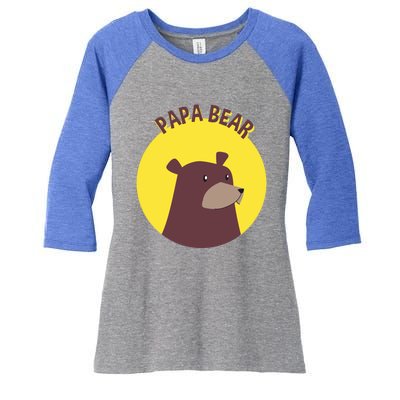 Papa Bear Protective Loving Strong Caring Warm Daddy Gift Women's Tri-Blend 3/4-Sleeve Raglan Shirt