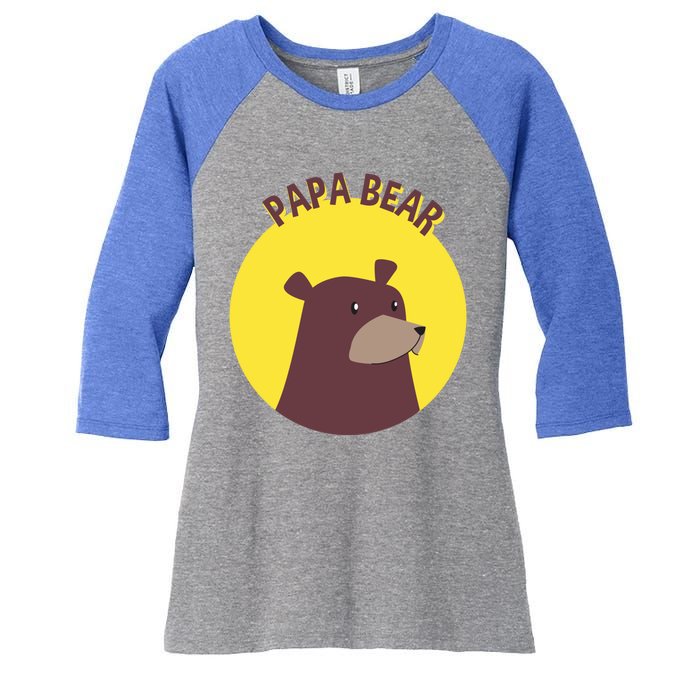 Papa Bear Protective Loving Strong Caring Warm Daddy Gift Women's Tri-Blend 3/4-Sleeve Raglan Shirt