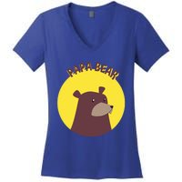 Papa Bear Protective Loving Strong Caring Warm Daddy Gift Women's V-Neck T-Shirt