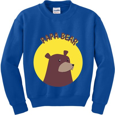 Papa Bear Protective Loving Strong Caring Warm Daddy Gift Kids Sweatshirt