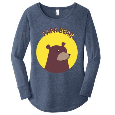 Papa Bear Protective Loving Strong Caring Warm Daddy Gift Women's Perfect Tri Tunic Long Sleeve Shirt