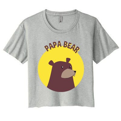 Papa Bear Protective Loving Strong Caring Warm Daddy Gift Women's Crop Top Tee