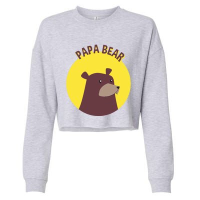 Papa Bear Protective Loving Strong Caring Warm Daddy Gift Cropped Pullover Crew