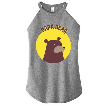 Papa Bear Protective Loving Strong Caring Warm Daddy Gift Women's Perfect Tri Rocker Tank