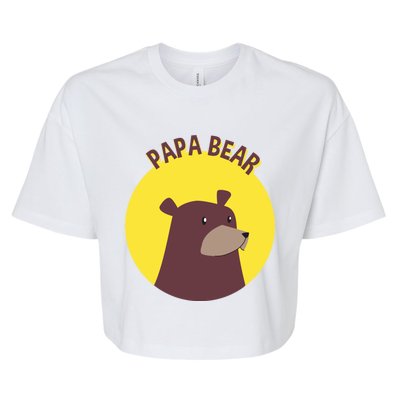 Papa Bear Protective Loving Strong Caring Warm Daddy Gift Bella+Canvas Jersey Crop Tee