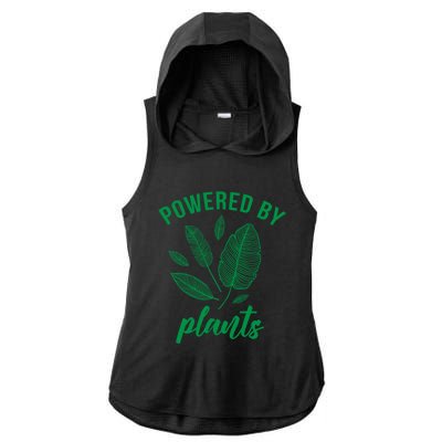 Powered By Plants Vegan Vegetarian Plantgreat Giftbased Gift Ladies PosiCharge Tri-Blend Wicking Draft Hoodie Tank