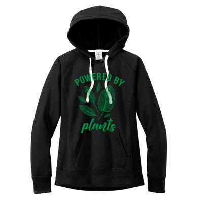 Powered By Plants Vegan Vegetarian Plantgreat Giftbased Gift Women's Fleece Hoodie