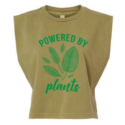 Powered By Plants Vegan Vegetarian Plantgreat Giftbased Gift Garment-Dyed Women's Muscle Tee