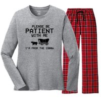 Please Be Patient With Me Im From The 1900s Vintage Funny Women's Long Sleeve Flannel Pajama Set 