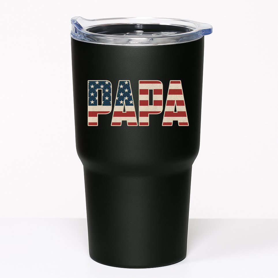 Papa Bold Patriotic American Flag Father’s Day Tumbler
