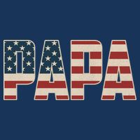 Papa Bold Patriotic American Flag Father’s Day 7 Panel Mesh Trucker Snapback Hat