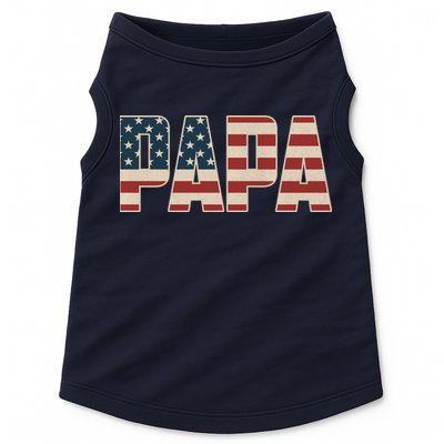 Papa Bold Patriotic American Flag Father’s Day Doggie Tank