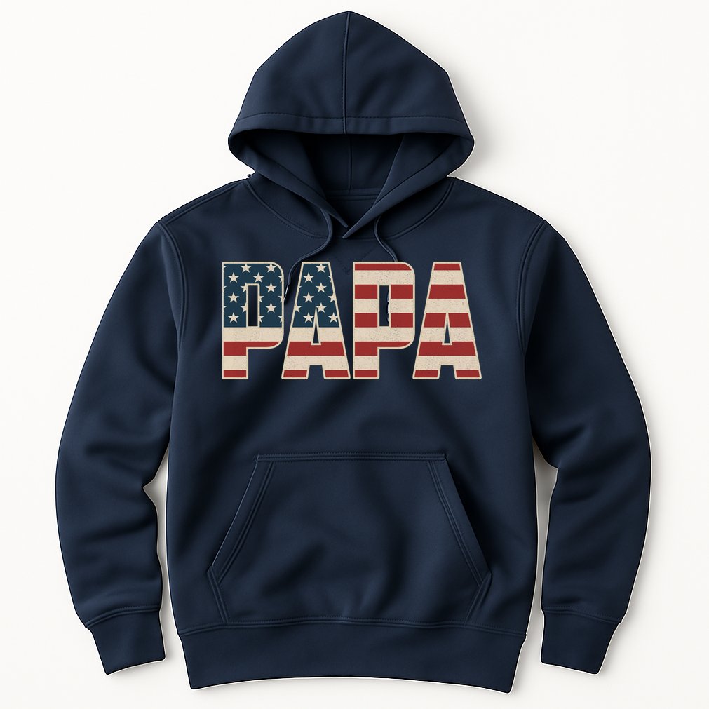 Papa Bold Patriotic American Flag Father’s Day Hoodie