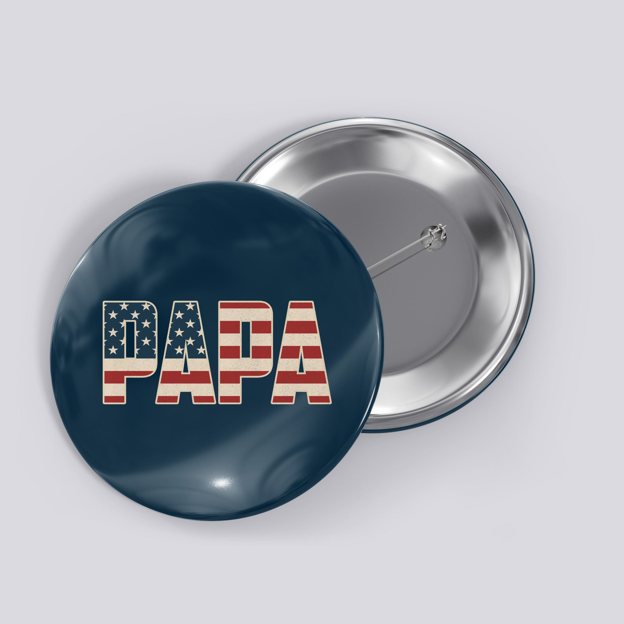 Papa Bold Patriotic American Flag Father’s Day Button