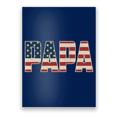 Papa Bold Patriotic American Flag Father’s Day Poster