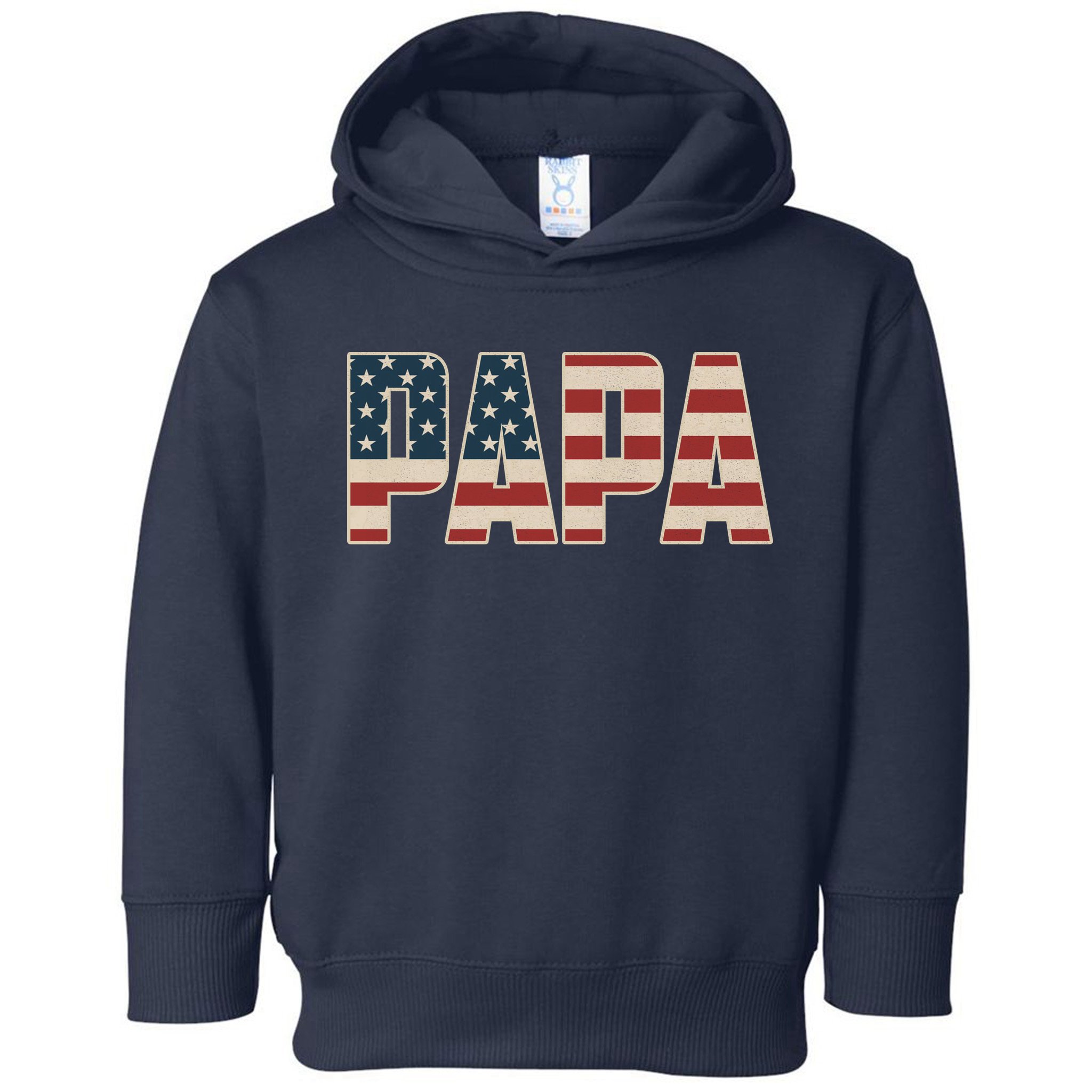 Papa Bold Patriotic American Flag Father’s Day Toddler Hoodie