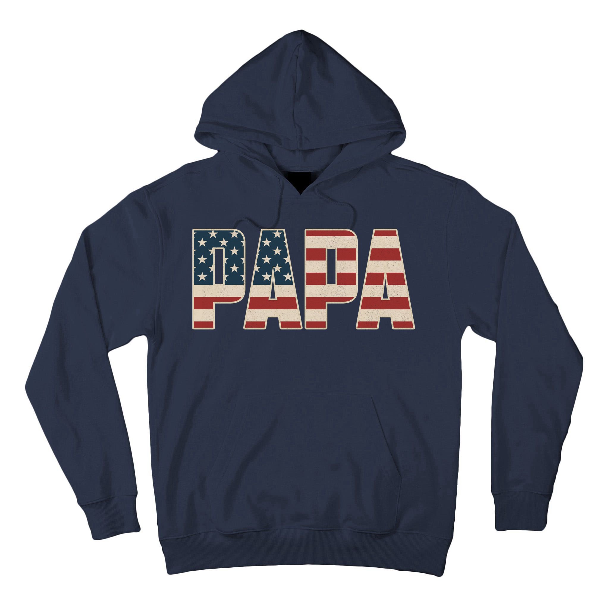 Papa Bold Patriotic American Flag Father’s Day Tall Hoodie