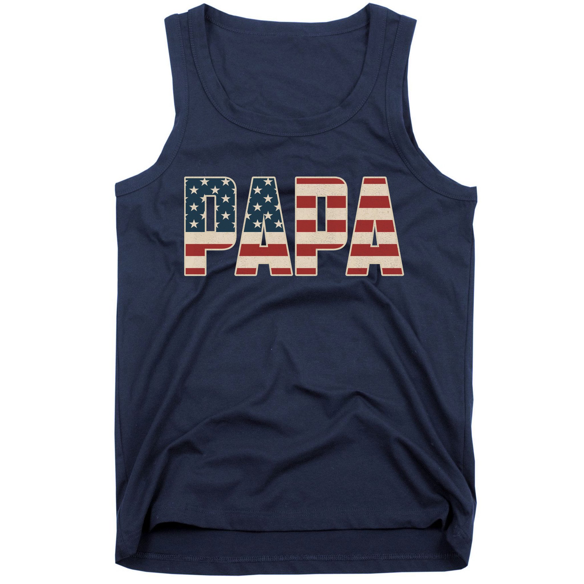 Papa Bold Patriotic American Flag Father’s Day Tank Top