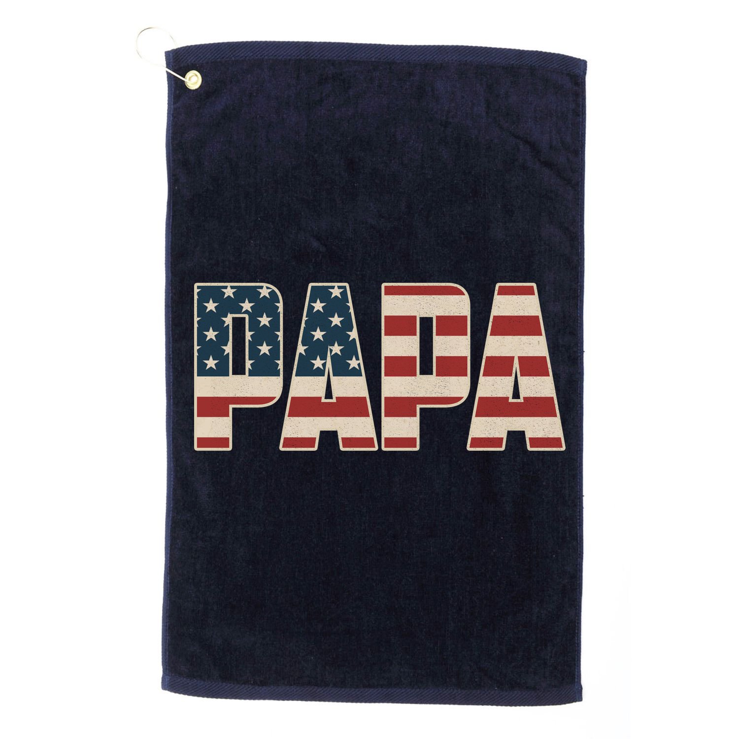 Papa Bold Patriotic American Flag Father’s Day Golf Towel