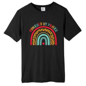 Powered By Prayer Cute Rainbow Praying Christian God Faith Funny Gift Tall Fusion ChromaSoft Performance T-Shirt