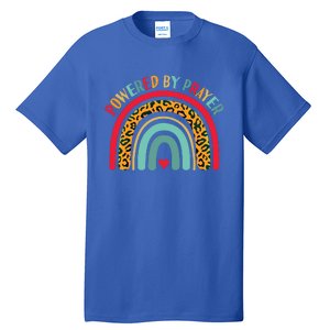 Powered By Prayer Cute Rainbow Praying Christian God Faith Funny Gift Tall T-Shirt