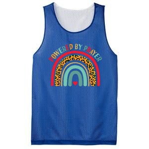 Powered By Prayer Cute Rainbow Praying Christian God Faith Funny Gift Mesh Reversible Basketball Jersey Tank