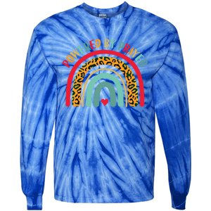 Powered By Prayer Cute Rainbow Praying Christian God Faith Funny Gift Tie-Dye Long Sleeve Shirt