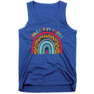 Powered By Prayer Cute Rainbow Praying Christian God Faith Funny Gift Tank Top