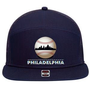 Philadelphia Baseball Philly Skyline 7 Panel Mesh Trucker Snapback Hat