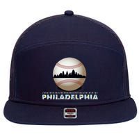 Philadelphia Baseball Philly Skyline 7 Panel Mesh Trucker Snapback Hat