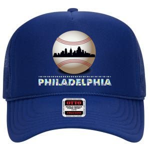 Philadelphia Baseball Philly Skyline High Crown Mesh Back Trucker Hat