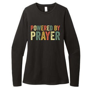 Powered By Prayer God Believer Pray Christian Faith Religion Gift Womens CVC Long Sleeve Shirt