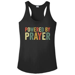 Powered By Prayer God Believer Pray Christian Faith Religion Gift Ladies PosiCharge Competitor Racerback Tank