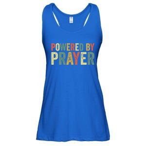 Powered By Prayer God Believer Pray Christian Faith Religion Gift Ladies Essential Flowy Tank