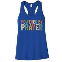 Powered By Prayer God Believer Pray Christian Faith Religion Gift Women's Racerback Tank