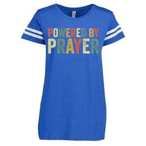 Powered By Prayer God Believer Pray Christian Faith Religion Gift Enza Ladies Jersey Football T-Shirt