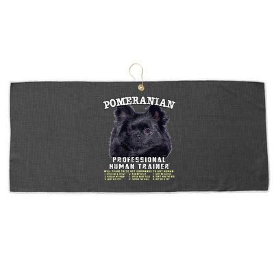 Pomeranian Black Professional Human Trainer Cute Dog Large Microfiber Waffle Golf Towel