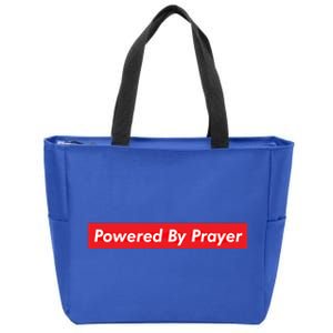 Powered By Prayer Jesus Believer Pray Christian Faith Pastor Cool Gift Zip Tote Bag