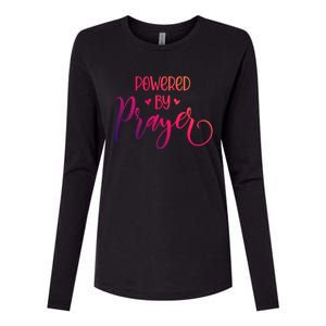 Powered By Prayer Gift Christian Faith Religious Outfit Gift Womens Cotton Relaxed Long Sleeve T-Shirt