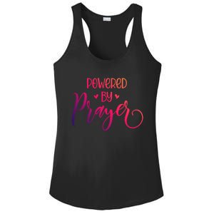 Powered By Prayer Gift Christian Faith Religious Outfit Gift Ladies PosiCharge Competitor Racerback Tank