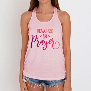 Powered By Prayer Gift Christian Faith Religious Outfit Gift Women's Knotted Racerback Tank