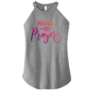 Powered By Prayer Gift Christian Faith Religious Outfit Gift Women's Perfect Tri Rocker Tank