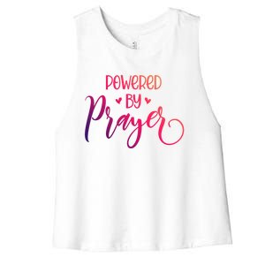 Powered By Prayer Gift Christian Faith Religious Outfit Gift Women's Racerback Cropped Tank