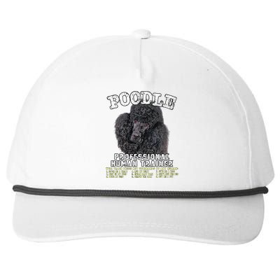 Poodle Black Professional Human Trainer Cute Dog Snapback Five-Panel Rope Hat