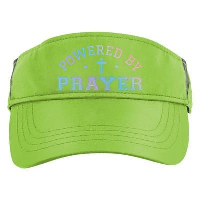 Powered By Prayer Praying Christian Cross Jesus Follower Gift Adult Drive Performance Visor