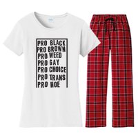 Pro Black Pro Brown Pro Weed Pro Gay Pro Hoe Women's Flannel Pajama Set