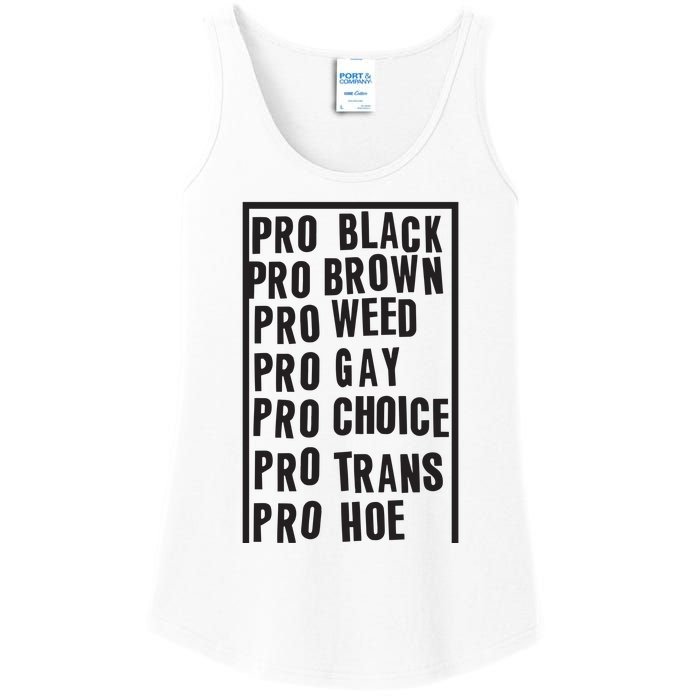 Pro Black Pro Brown Pro Weed Pro Gay Pro Hoe Ladies Essential Tank