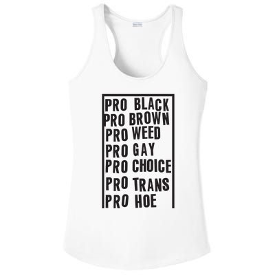 Pro Black Pro Brown Pro Weed Pro Gay Pro Hoe Ladies PosiCharge Competitor Racerback Tank